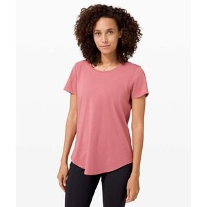 Lululemon Love Crew III T-Shirt Brier Rose Pink Size 10 Pima Cotton EUC